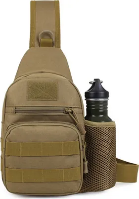 Produktbild von Taktische Umhängetasche in Coyote Tan (Beige), Molle Schultertasche, Bundeswehr Brusttasche, Outdoor-Multifunktionsbrusttasche Coyote Tan (Beige)