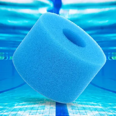 Produktbild von Waschbares Poolfilterelement, wiederverwendbare konzentrische Schwammsäule für Schwimmbecken, Blau