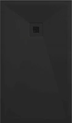 Produktbild von Mineralguss-Duschwanne extra flach ONDA Schieferoptik SCHWARZ 90x200 cm  Auslaufschutz in Farbe