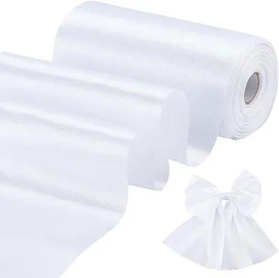 Zdjęcie produktu dla Buitenlint – 30 m białej satynowej tasiemki – tasiemka dekoracyjna na Wielkanoc i ślub – opakowanie na prezenty – Walentynki – dekoracja samochodu tasiemkami – dekoracje kwiatowe – odzież – szerokość 15 cm