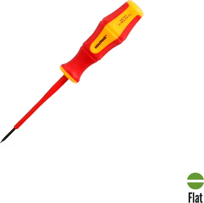 Produktbild von Wolfpack Destornillador Plano Aislado Certificado VDE 1.000 V. Medida 0,4 x Ø 2,5 x 75 mm., 40 g