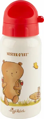 Produktbild von sigikid Mister O Lui Trinkflasche, Kindertrinkflasche, Kinder Flasche, Wasserflasche, Edelstahl, 400 ml, 52927