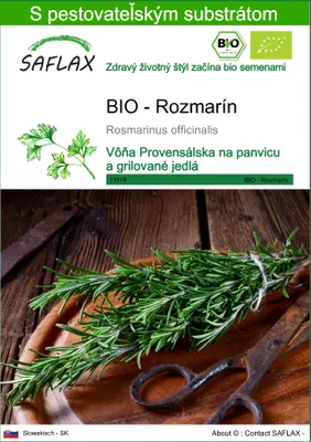 Obrázok produktu pre SAFLAX - BIO - Rozmarín - Rosmarinus officinalis - 40 Semená - S pestovateľským substrátom bez klíčkov