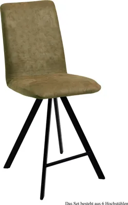 Produktbild von Thekenstuhl (6er-Set) Deedee 47x109x60 Schwarz/Olivgrün
