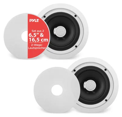 Produktbild von Pyle PDIC60, 2.0 Kanäle, Kabelgebunden, 125 W, 65 - 22000 Hz, 4-8, Weiß