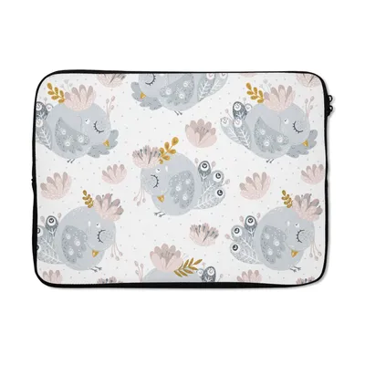 Produktbild von MuchoWow® Laptop Hülle 13 Zoll Mädchen - Muster - Vogel - Kinder Laptoptasche - Laptophülle - Sleeve - Rundumschutz