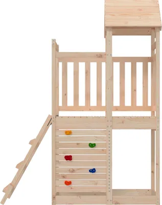 Produktbild von vidaXL Spielturm Braun 110,5 x 52,5 x 214 cm Massives Kiefernholz