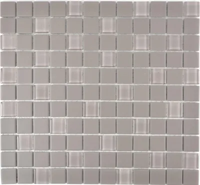 Produktbild von Mosaikfliese Keramik grau unglasiert Glasmosaik Duschtasse MOS18-0202-R10_f