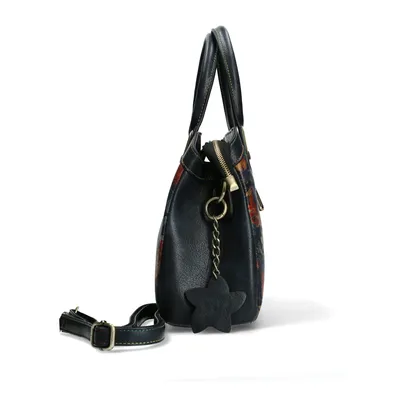 Produktbild von Laura Vita Damen Henkeltasche Blumen floral gemustert Umhängeriemen Aramis 03, Farbe:Blau