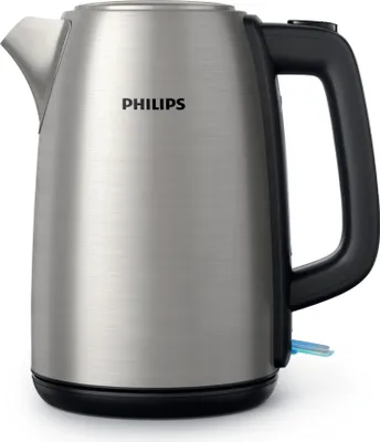 Produktbild von Philips Wasserkocher Viva Collection, 1.7 L, Leuchtanzeige, Klappdeckel + Kontrollanzeige, Metall (HD9351/90)