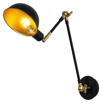 Image de Applique murale Lampe Métal Noir - 30 x 50 cm - Douille E27 - Style Industriel