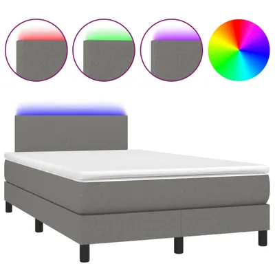 Obrázok produktu pre vidaXL Box spring posteľ s matracom a LED tmavosivá látka 120x190 cm