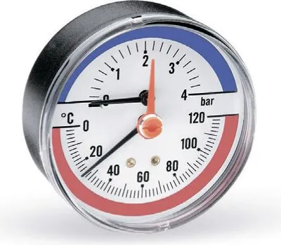 Image de Thermomanomètre F+R 818 R80/120 degrés C, 0-4 bar avec raccord arrière 1/2 pouce