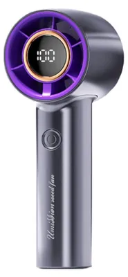 Image de INF Ventilateur Portable 6800M PROMAX – Moteur Brushless 100 Niveaux, Rechargeable USB, Écran Numérique, Ventilation Puissante et Silencieuse Gris