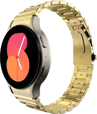 Image de Cazy Bracelet Compatible avec Samsung Galaxy Watch (PrimeSteel) – Bracelets de Montre Connectée (+Kit de Raccourcissement) – Bracelet Universel compatible pour Samsung Galaxy Watch 7 / Watch 6 / Watch 5 / Watch 4 / Watch FE - Or