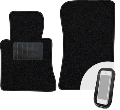 Produktbild von moto-MOLTICO Vorne Fußmatten Auto Velours Autoteppiche Schwarz Automatten Set 2-teilig passend für Mercedes-Benz S-Klasse W126 1979-1991