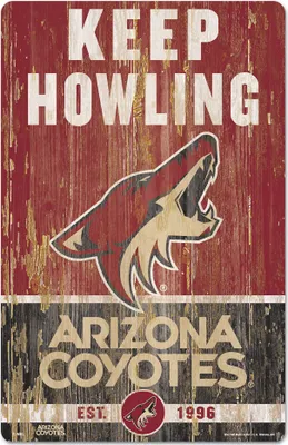 Produktbild von NHL Arizona Coyotes Slogan Wood Sign Holzschild Holz Eishockey Deko 43x28cm