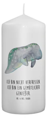 Produktbild von Mr. & Mrs. Panda Kerze Seekuh Chillen 15 x 7 cm - Weiß - Geschenk, Erinnerungslicht, Essen, Erinnerungskerze, Meer, Abnehmen, Blockkerze, Wachskerze, Zucker, Süßigkeiten