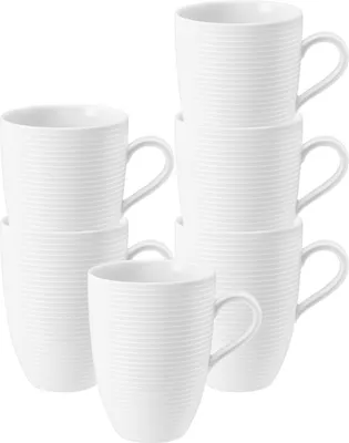 Produktbild von Seltmann Weiden Beat Color Glaze Kaffeebecher 350 ml 6er Set Weiß