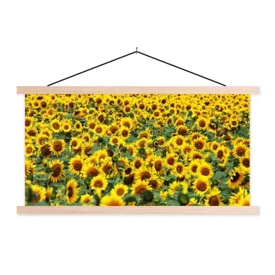 Produktbild von MuchoWow® Textilposter Sonnenblume - Blumen - Natur 60x30 cm mit holzfarbenen Rahmen - Dekoration