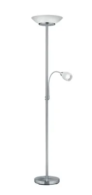 A floor lamp with a reading light.