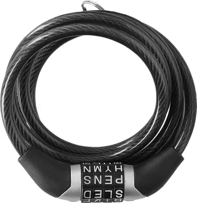 Immagine prodotto di Dunlop, cavo a spirale per bicicletta da 120 cm con lucchetto a combinazione, nero