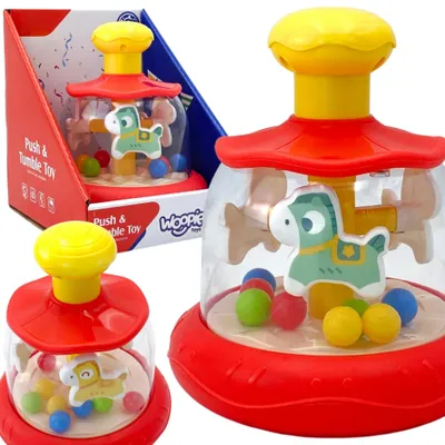Immagine prodotto di Woopie Baby Cavalli colorati Giostra rossa con trottola
