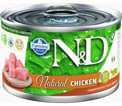 Productafbeelding van FARMINA N&D Cat Natural Kip - Natvoer voor katten - 140 gram