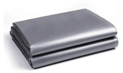 Obrázek produktu pro Plachta s oky, rozměry 5 m x 10 m, stříbrná barva, gramáž 160 g/m², vodotěsná, odolná proti protržení