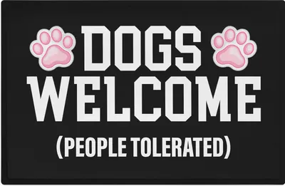 Produktbild von Trendation - Dogs Welcome People Tolerated Lustige Hunde Besitzerin Fussmatte Geschenk 60x40 cm