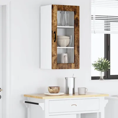 Produktbild von vidaXL Wandglas-Schrank LUCCA 2 stk. Geräucherte Eiche Holzwerkstoff