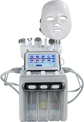 Image de Machine de dermabrasion faciale 6-en-1 - Hydro-peeling pour le rajeunissement de la peau - Appareil de spa pour un nettoyage en profondeur