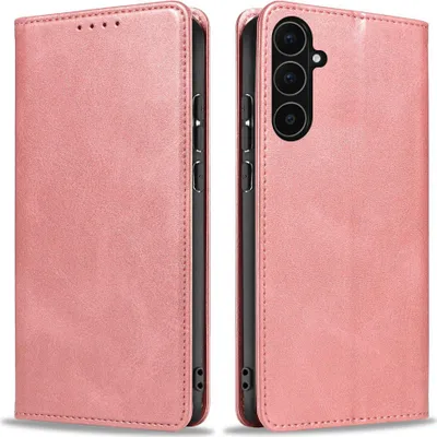Produktbild von Handyhülle für Samsung Galaxy A56 5G Kunstleder Flip Cover Hülle Handytasche Case Kartenfach Farbe: Rosa