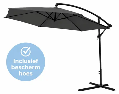 Productafbeelding van Parasol | Parasols | Zweefparasol | Kantelbaar | Met Ventilatie | Met Hoes | Antraciet | 300 cm, AI-gegenereerde afbeelding