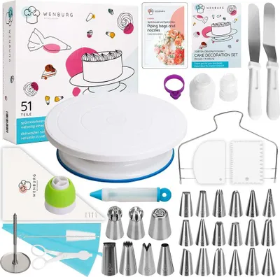 Produktbild von Wenburg Tortenplatte, 28 cm, 51-tlg. - drehbar - für Torte, Muffins, Kuchen etc.