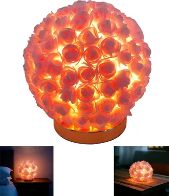 Produktbild von Rosen lampe, Rose Blumentischlampe, LED Rosenlampe, Kugelform, USB-Stromversorgung, dimmbar 3-Farbmodi, Geschenk für Schlafzimmer