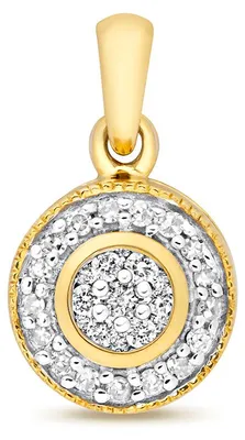 Produktbild von Eleganter 9 Karat (375) Gold Damen - Diamant Anhänger Brillant-Schliff 0.10 Karat H - I1 - 13mm*8mm; TRS158579KY