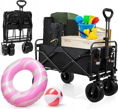 Zdjęcie produktu dla Duży Składany Wózek Turystyczny Plażowy Transportowy Camping Przyczepka Xl