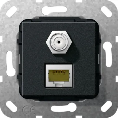 Zdjęcie produktu dla GIRA 569710. Buchsen-Typ: RJ-45. Produktfarbe: Schwarz (569710)