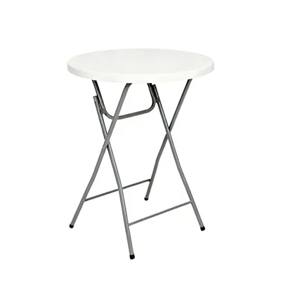 Produktbild von Wohnglanz Klapptisch in weiß Stehtisch Partytisch Bistrotisch klappbar Ø 80 cm