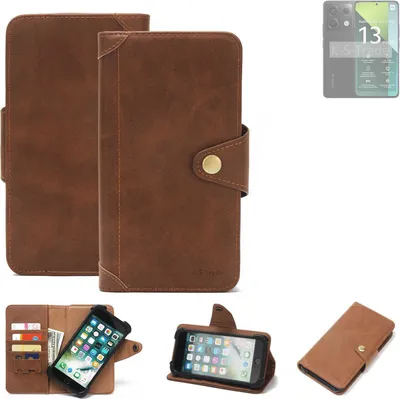 Produktbild von K-S-Trade Handyhülle kompatibel mit Xiaomi Redmi Note 13 Pro 5G Schutz Hülle Walletcase Bookstyle Tasche Case Handytasche Wallet Flipcase Cover PU