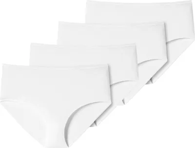 Produktbild von Schiesser 4er Pack 95/5 Baumwolle Midi Slip Besonders flache Nähte und supersofter Bund , Optimaler Tragekomfort, Seidigweiche, elastische Single-Jersey-Qualität weiß 44