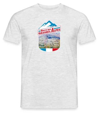 Produktbild von Spreadshirt Route Des Grandes Alpes Souvenir Männer T-Shirt, XXL, Grau meliert