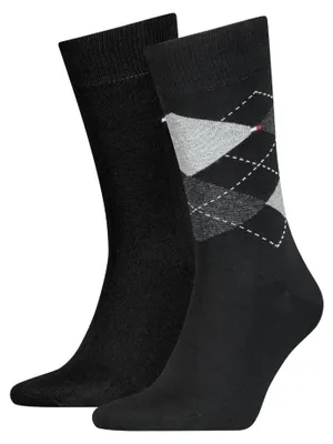Immagine prodotto di Tommy Hilfiger - Calzini alla caviglia da uomo, in cotone, modello NA1586 (taglia EU 39-42) (nero/grigio/bianco)