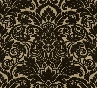 Produktbild von Architects Paper Barocktapete Castello Tapete mit Ornamenten Vliestapete mit Echtflock schwarz 10,05 m x 0,52 m