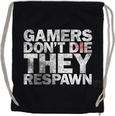Produktbild von Urban Backwoods Gamers Don't Die, Turnbeutel, Farbe: Schwarz