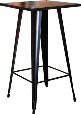 Image de WYCTIN Table de bar table haute table de bistrot table d'appoint table de jardin noire 60*60*103cm