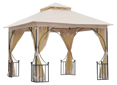 Produktbild von Outsunny Pavillon Gartenpavillon Partyzelt Festzelt Gartenzelt Doppeldach 3x3 m