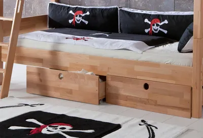 Produktbild von Schubladenset zu Etagenbett Steffan Buche massiv Natur lackiert