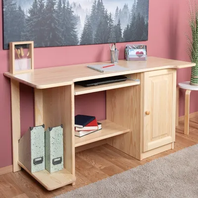 Produktbild von Schreibtisch Kiefer massiv Vollholz natur Junco 193 - Abmessung 75 x 145 x 57 cm